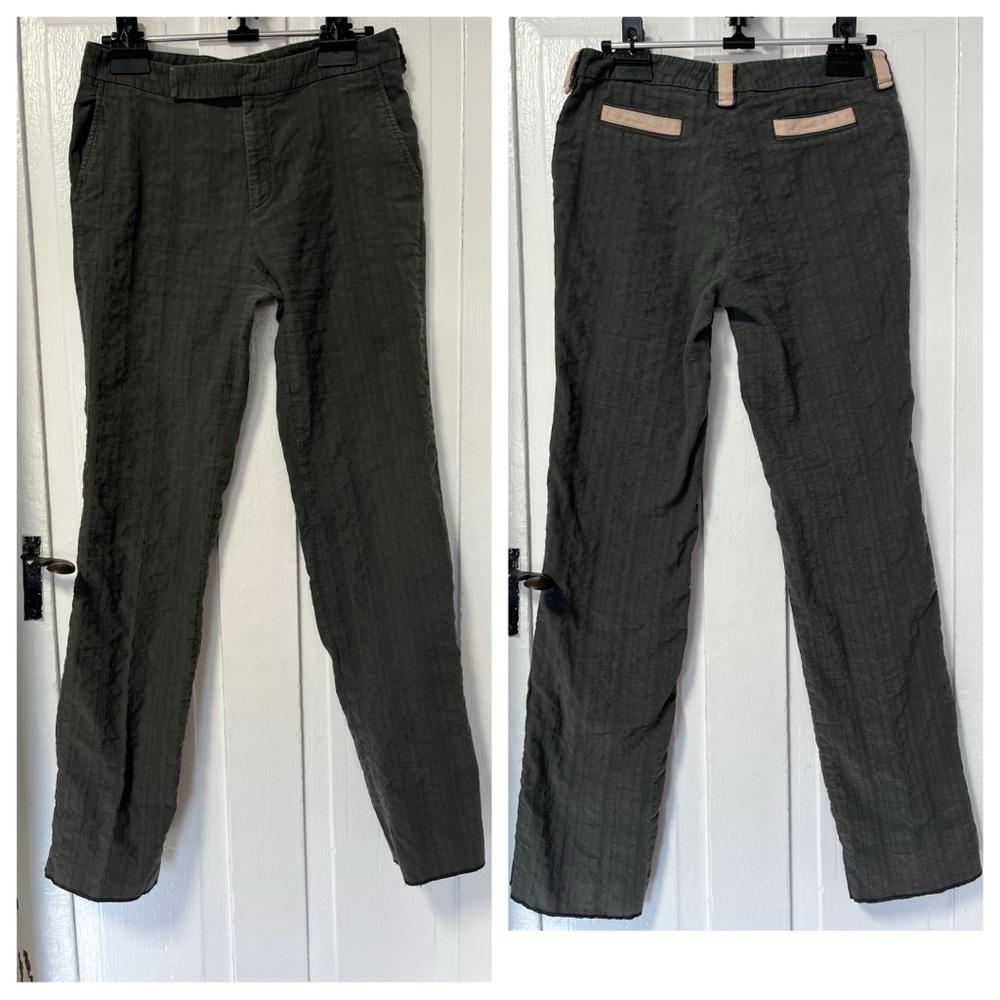 Sita Murt Textured grey cotton blend trousers size 12